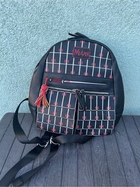 Disney Mulan Black and Red Patterned Backpack